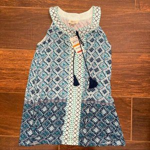Style And Co Boho Sleeveless Blue Top Tassels